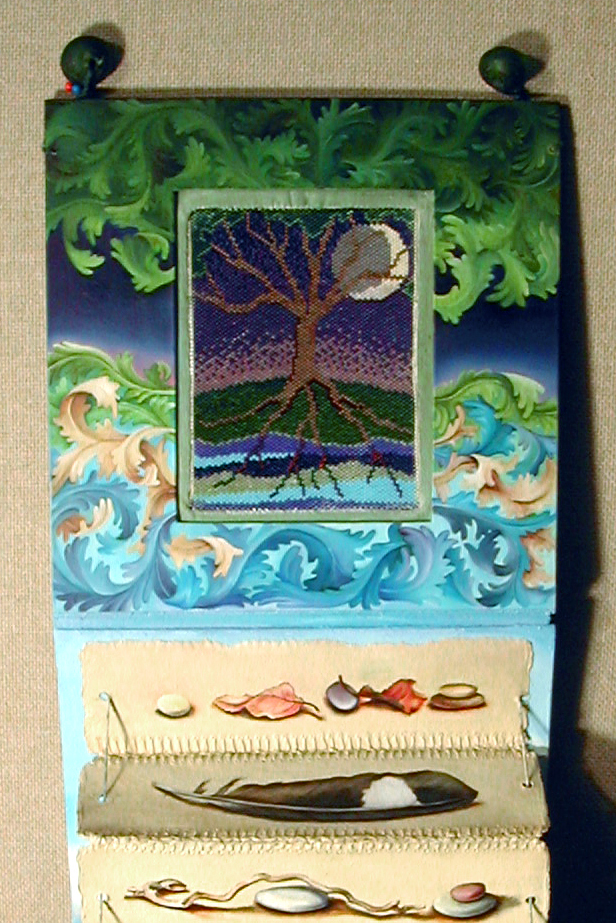cathy weber - art - painting - woman - oil - montana - painting - oil - stick - heart - poem - object - stone