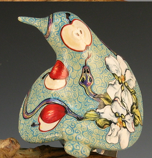 cathy weber - art - painting - woman - montana - ceramic - porcelain - bird - narrative - clay - glazed