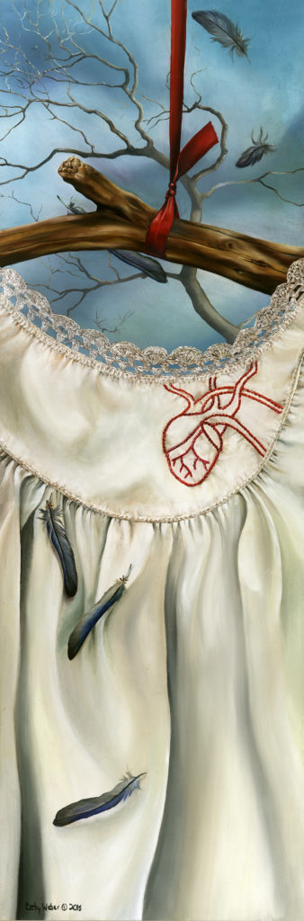 cathy weber - art - watercolor - creation - stitcher - stitch - montana - embroidery - crochet - feather - heart
