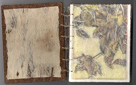 cathy weber - momtana - etching - woman - leaves - art - stitched - artist - book