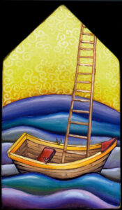 10.017 Heart Boat Ladder House, 3×3.25×6"