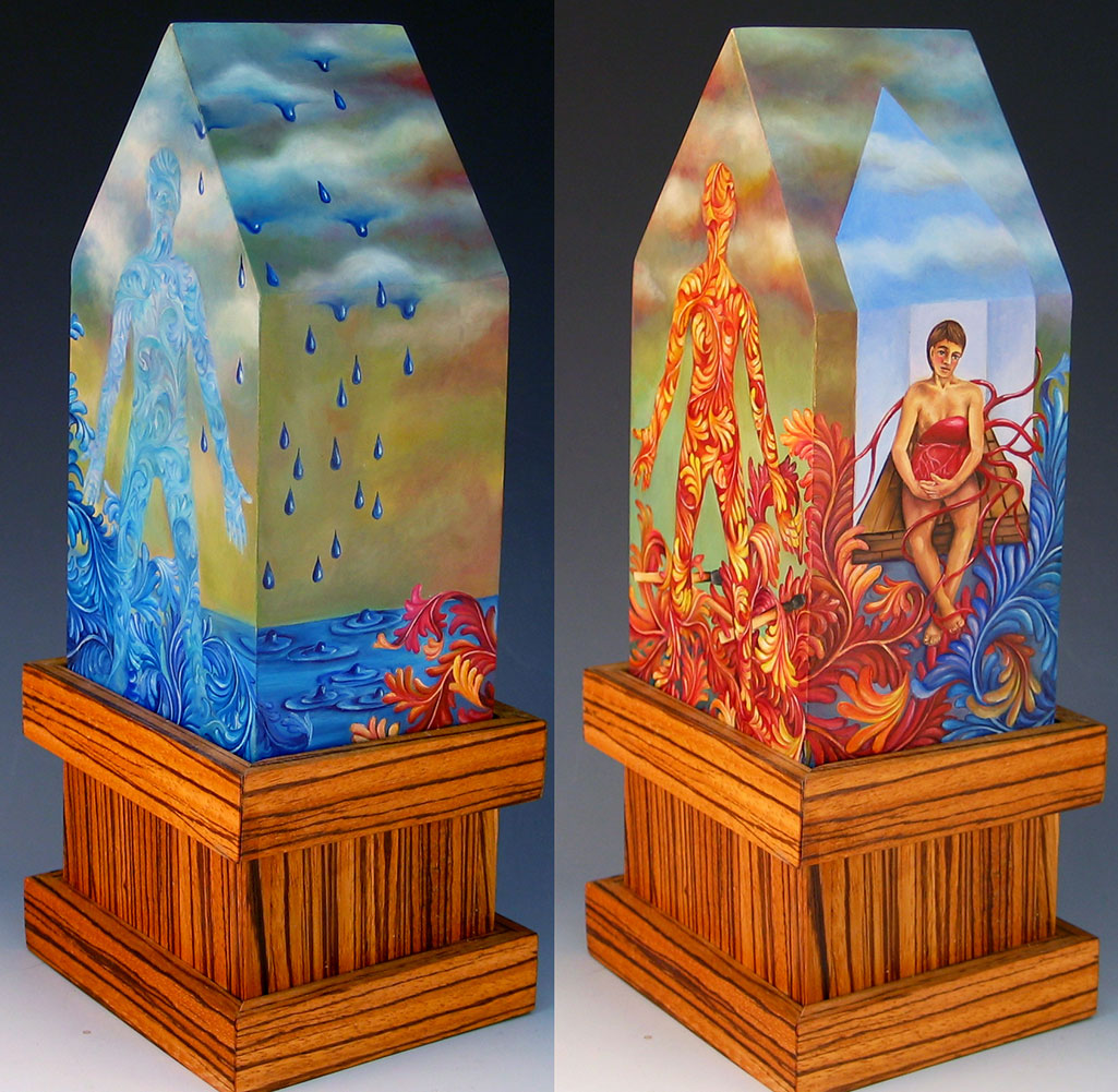11.022 Fire and Water Heart House 4.5×3.5×9″