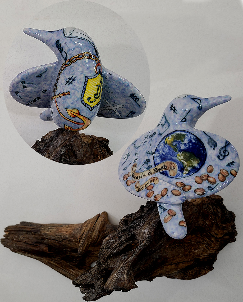 cathy weber - art - painting - woman - montana - ceramic - porcelain - bird - narrative - clay - glazed