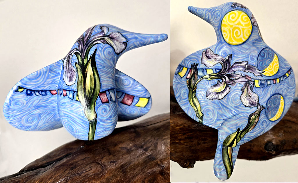 cathy weber - art - painting - woman - montana - ceramic - porcelain - bird - narrative - clay - glazed